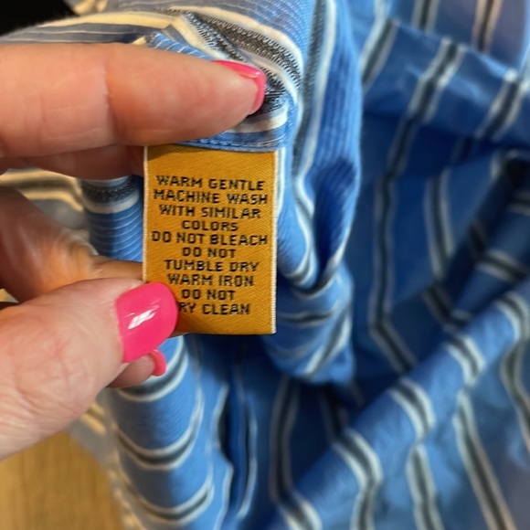 Trailer Womens button down white and blue stripe shirt - Picture 4 of 4